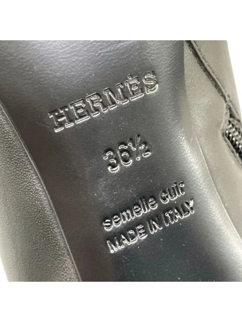 Hermes Short Boots 36.5 Saint Germain Black Silver Kelly Leather - Picture 10 of 14